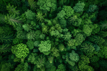a leafy forest in a top-down shot