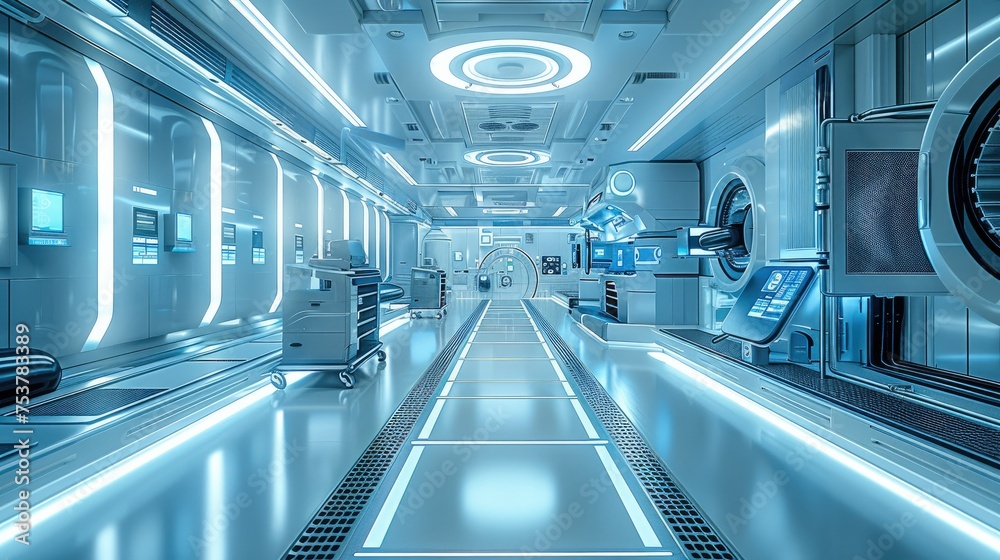 Aufkleber high-tech laboratory, large laboratory space. generative ai.