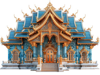 Beautiful Temple isolated on white background