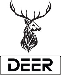 deer animal logo design 