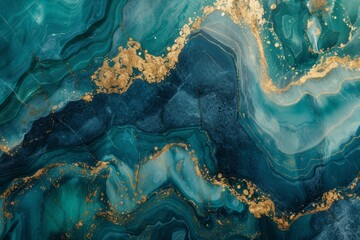 Sumptuous blue-green marble with gold veins, elegant for luxury design