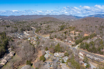 Fototapeta na wymiar drone mountain neighborhood views