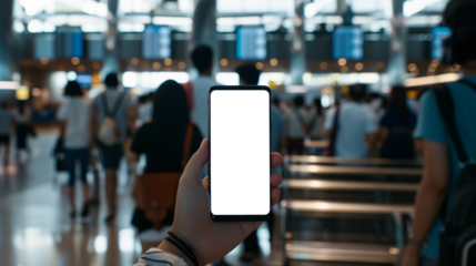 a curious tourist stands clutching a smartphone with a blank, white screen in a foreign city 