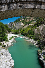 View of Arachthos river in the area of Tzoumerka mountains in Epirus, Greece