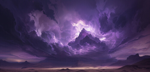 A dark cloud looms over Mount Sinai, its form an intricate dance of shadow and light. The scene is...