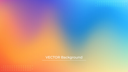 Smooth and blurry colorful gradient mesh background. Modern bright rainbow colors. Easy editable soft colored vector banner template. Premium quality