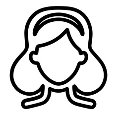 Female Face Various Types Signs Thin Line Icon Portrait or Person Head