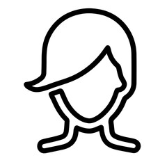 Obraz premium Female Face Various Types Signs Thin Line Icon Portrait or Person Head