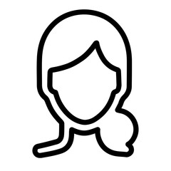 Female Face Various Types Signs Thin Line Icon Portrait or Person Head