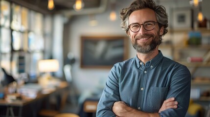 Fototapeta premium portrait of an optimistic businessman standing in his office