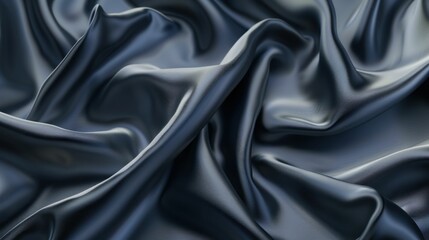Obraz premium Elegant Blue Satin Fabric Texture with Luxurious Silk Waves