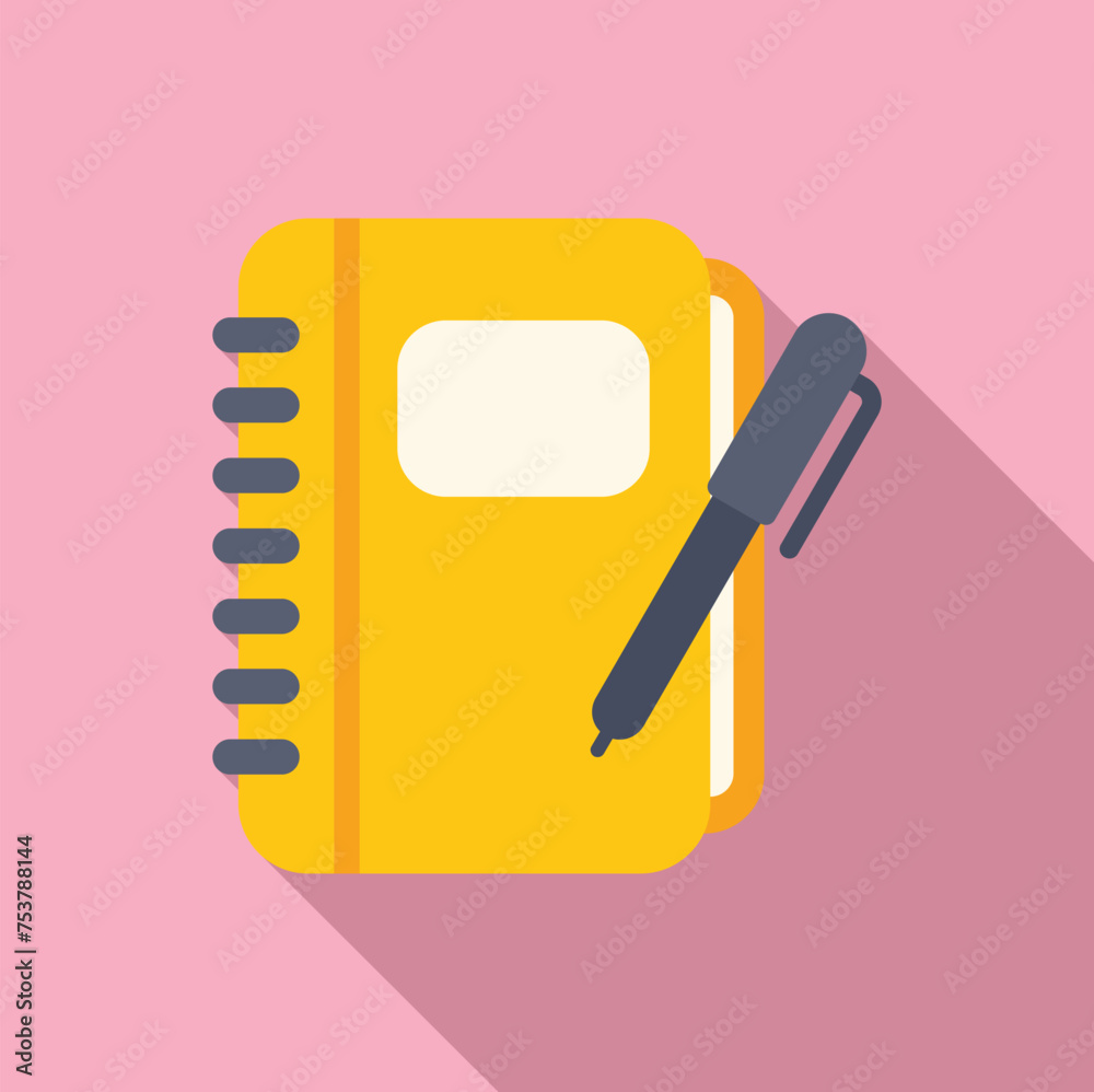 Poster notebook registration account icon flat vector. factor id user. digital data step