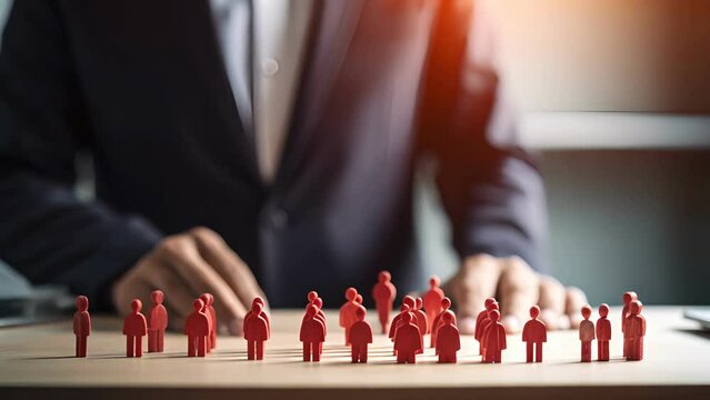 Business or owner man, network structure HR Human resources. Business leadership concept. Management and recruitment. Social network. Different person, business, leader