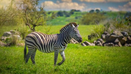 Fototapeta na wymiar Striped Beauty: A Zebra’s Majestic Pose