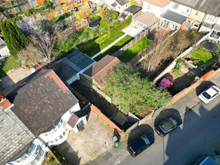 High Angle View of Residential Homes of Luton City  - obrazy, fototapety, plakaty