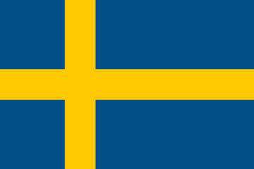 Obraz premium Swedish flag. Vector illustration isolated on white background.