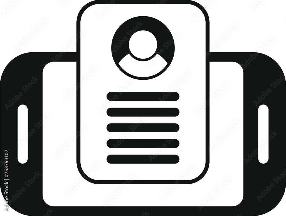 Poster new phone login data icon simple vector. profile code device. register login