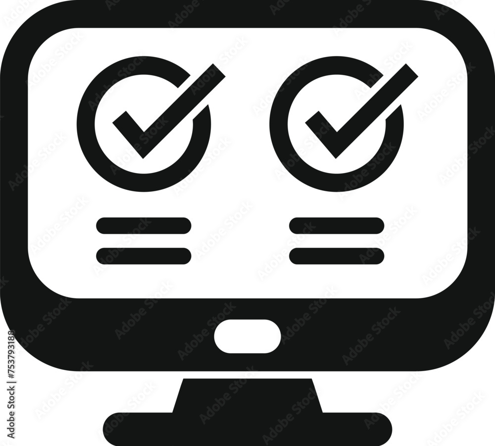 Poster approved online registration icon simple vector. multifactor pc device. digital data code