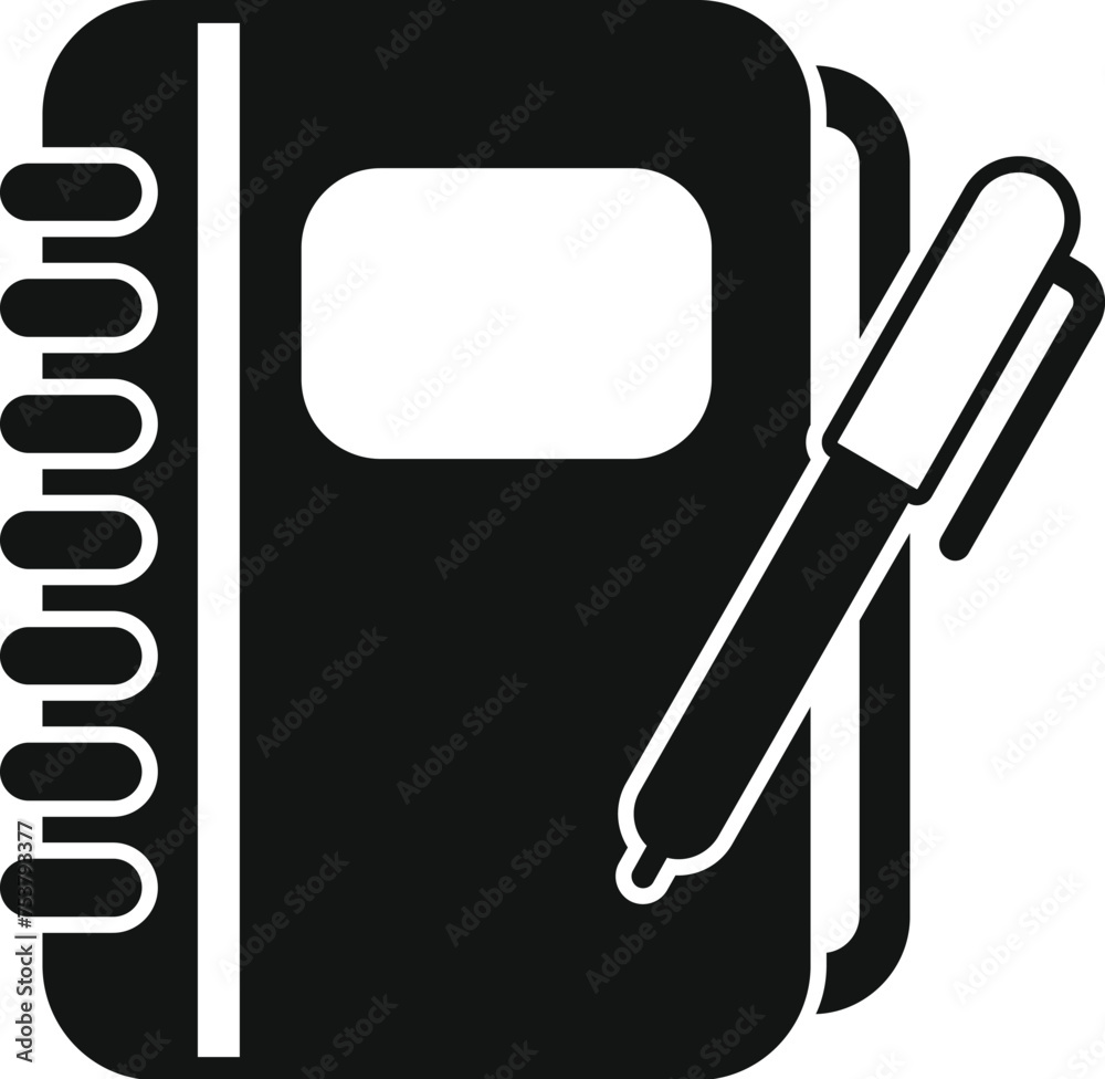 Poster notebook registration account icon simple vector. factor id user. digital data step