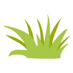 Eco Symbol of Green Grass. Vector Flat Cartoon illustration Isolated on White background. Hand drawn Spring Design Element, Environment concept, Emblem. Graphic Art for Card, Sticker.