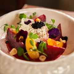 Burrata Salad with beetroot and fruits