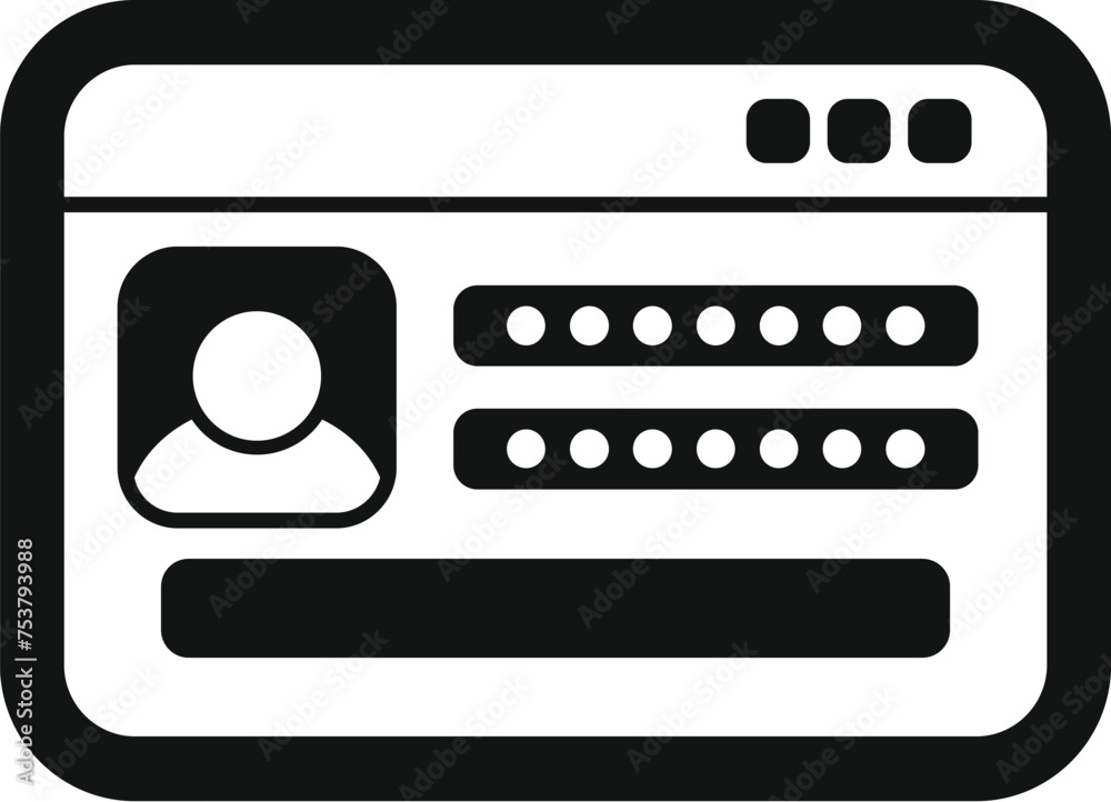 Poster new login device icon simple vector. form register sign. digital step data code