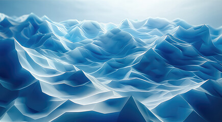 Abstract featuring overlapping white polygons on a deep blue background, sharp edges and clean lines. Generative AI.