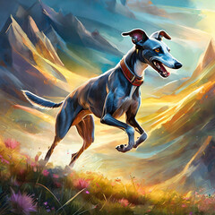 뛰어노는 그레이하운드