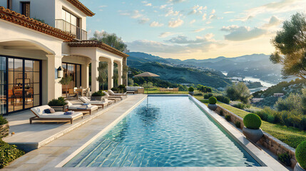 Luxurious Villa with Pool, Architecture and Nature Blend, Summer House, Tranquil Outdoor Living