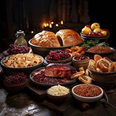 Obraz premium Photorealistic hyperrealistic hyper detailed image of food. Food Illustration