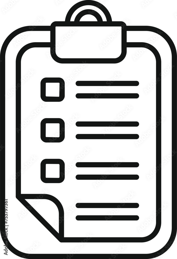 Poster clipboard data form icon outline vector. account form register. computer factor id