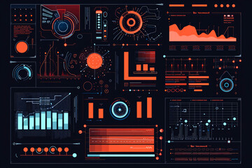 Obraz premium Big data technology and data science. Data flow concept.