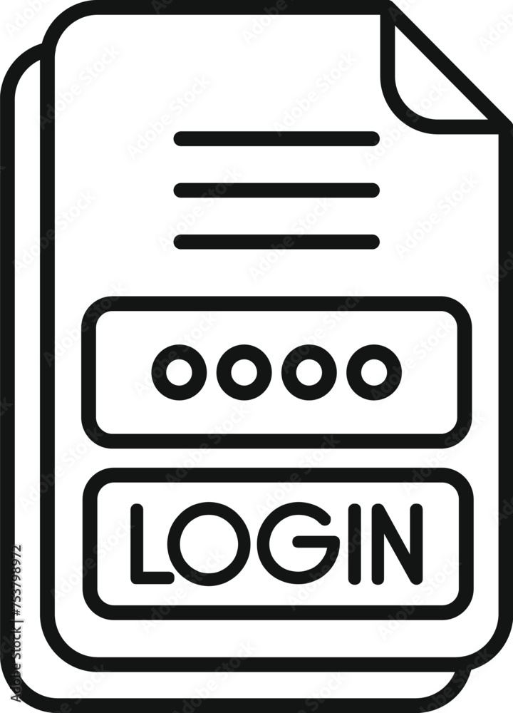 Poster login password registration icon outline vector. internet number form. password digital verify