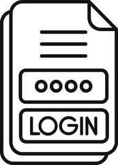 Login password registration icon outline vector. Internet number form. Password digital verify