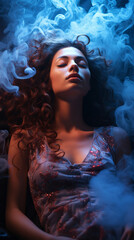 Astral Projection Scene: Imagery related to out-of-body experiences. Visualization of the spirit leaving the human body.