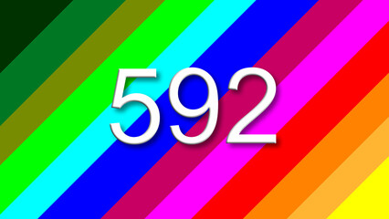 592 colorful rainbow background year number