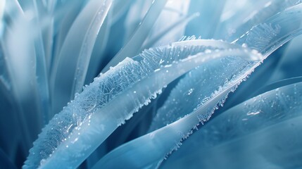Glacial Glow: Yucca's icy leaves emit a subtle glacial glow, illuminating the wintry landscape.