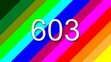603 colorful rainbow background year number
