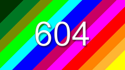 604 colorful rainbow background year number