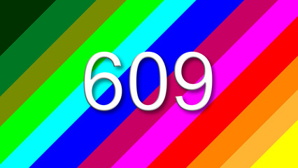 609 colorful rainbow background year number