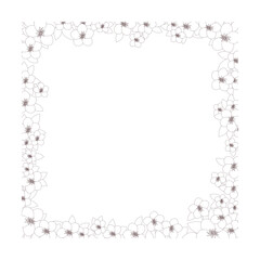Vector frame of cherry blossoms.
