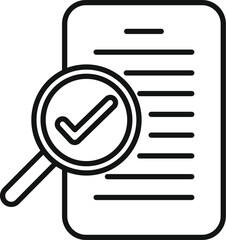 Search online document icon outline vector. Two vote design. Step data code