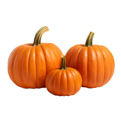 Obraz premium Three pumpkins come to life on halloween isolated on transparent background