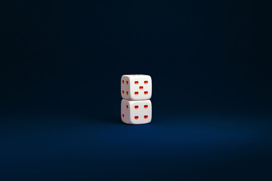 Dice with heart shaped dots