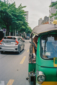 Driving though Bangkok in a Tuk Tuk