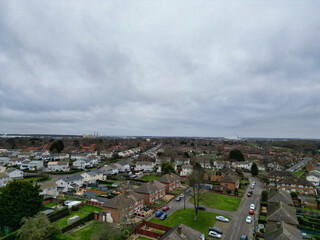 Obraz premium High Angle View of Corby City of England During Cloudy Day