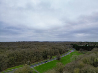 Fototapeta na wymiar High Angle View of Corby City of England During Cloudy Day