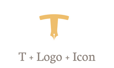 Abstract letter T arrow vector logotype. Line hexagon creative simple logo design template. Universal geometric symbol font icon.