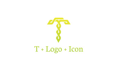 Fototapeta premium Abstract letter T arrow vector logotype. Line hexagon creative simple logo design template. Universal geometric symbol font icon.