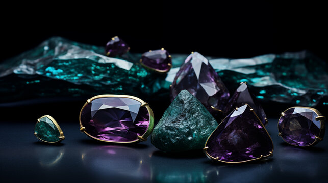 Radiant Gemstone Elegance: A Dazzling Array of Colors and Shapes Capturing the Essence of Earth's Treasures
